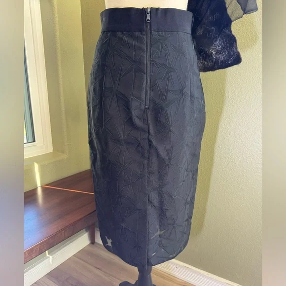 Milly Starburst Semi-Sheer Midi Pencil Skirt - Picture 3 of 14